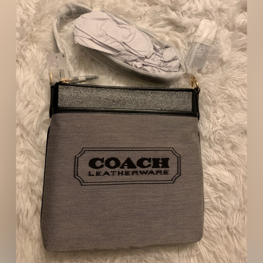 Coach Badge Jacquard Kitt Crossbody Bag Purse - Picture 2 of 6